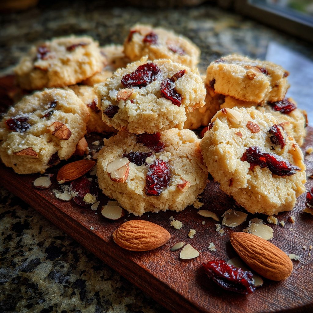 Cherry Almond Shortbread Cookies