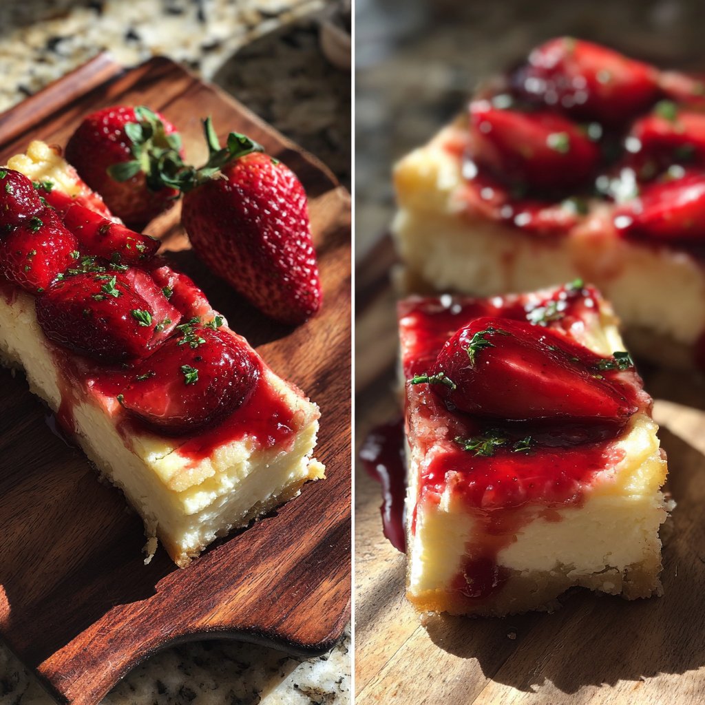 Decadent Strawberry Cheesecake Bars
