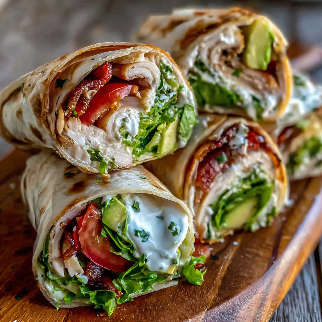 Turkey Avocado Wraps for Lunch