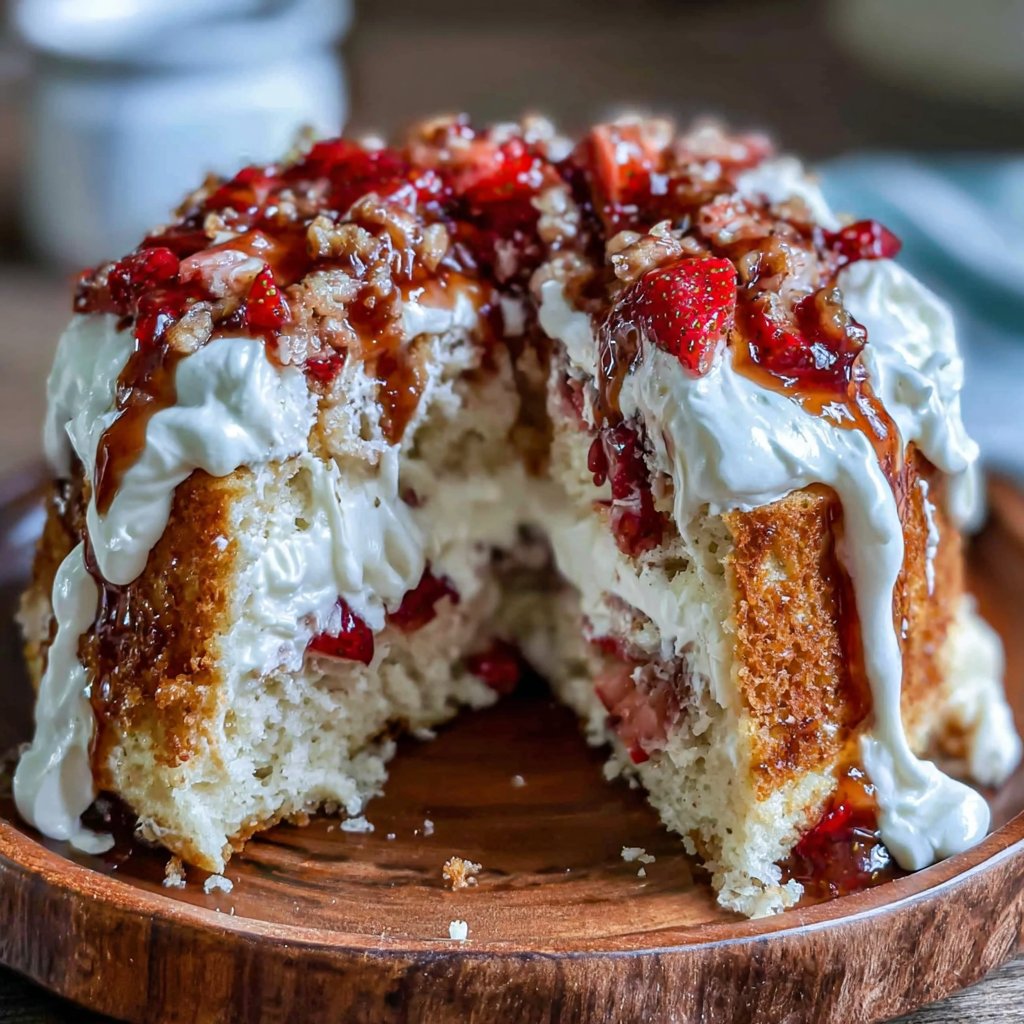 Fluffy Strawberry-Rhubarb Spring Cake