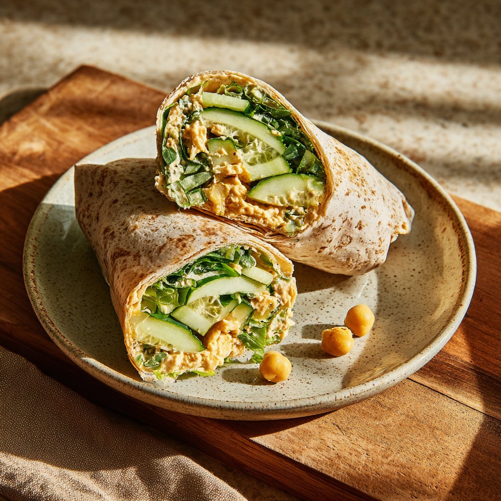 Mediterranean Cucumber & Chickpea Wrap
